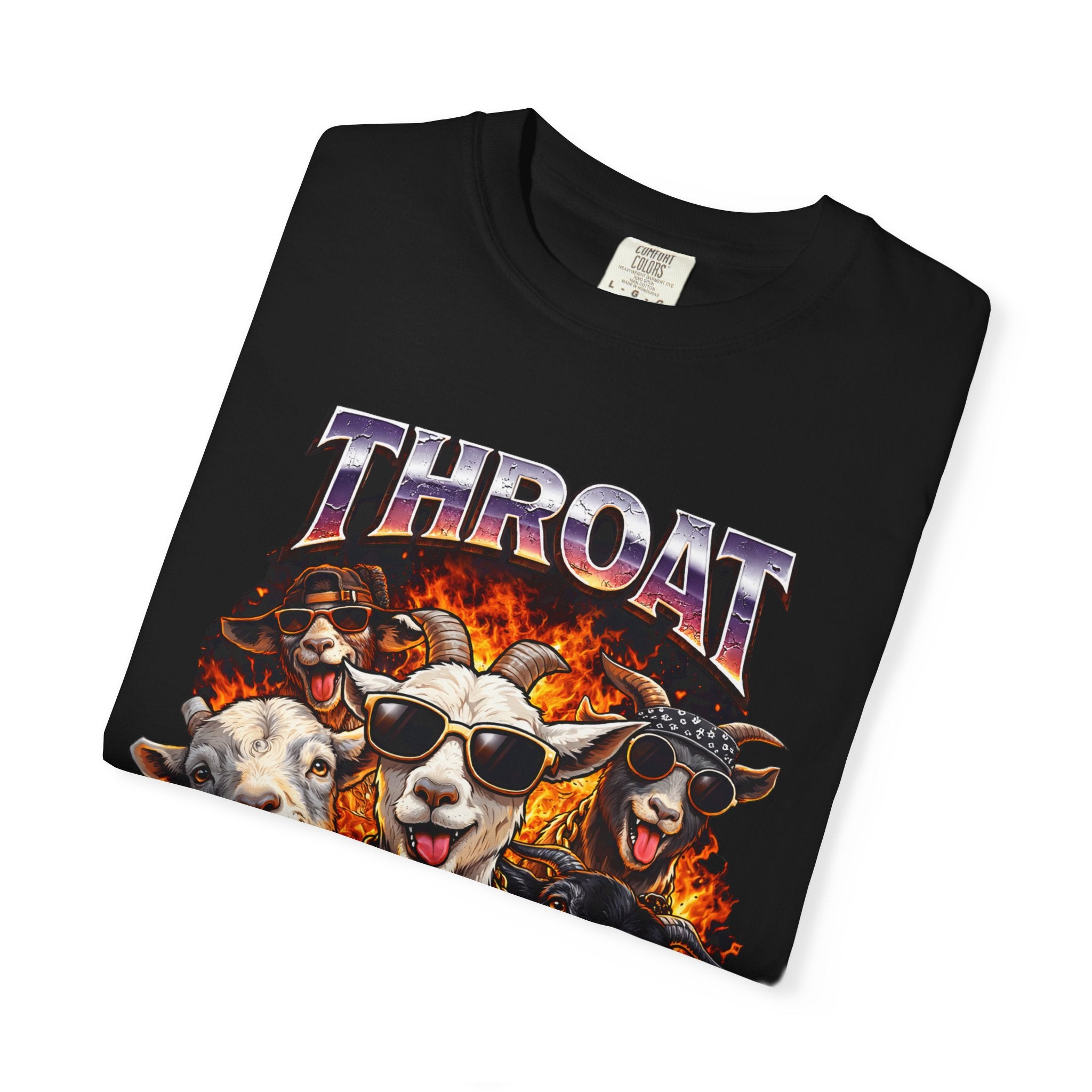 Throat Goat Funny Graphic T-Shirt – Bold Animal Humor Tee