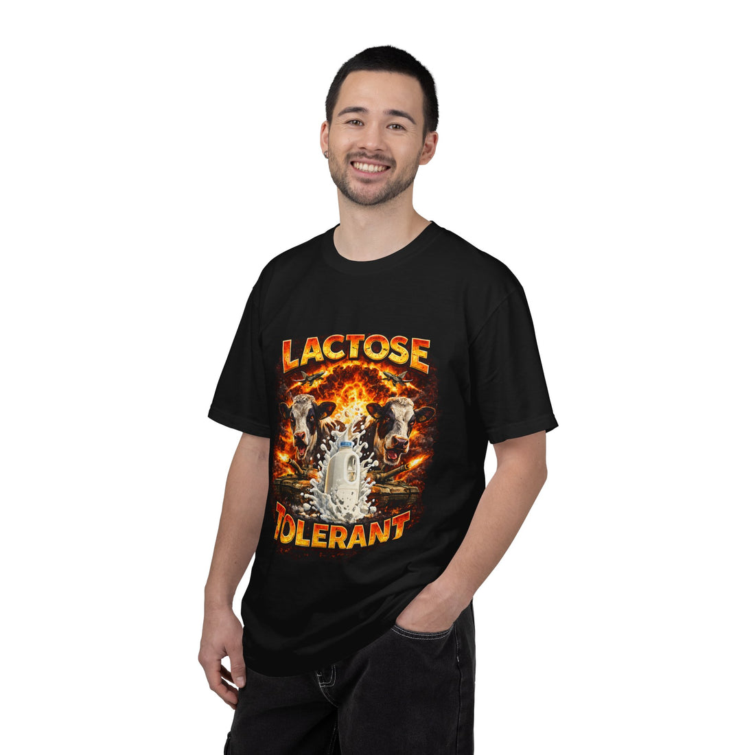 Lactose Tolerant Funny T-Shirt – Trendy Cow Humor Graphic Tee