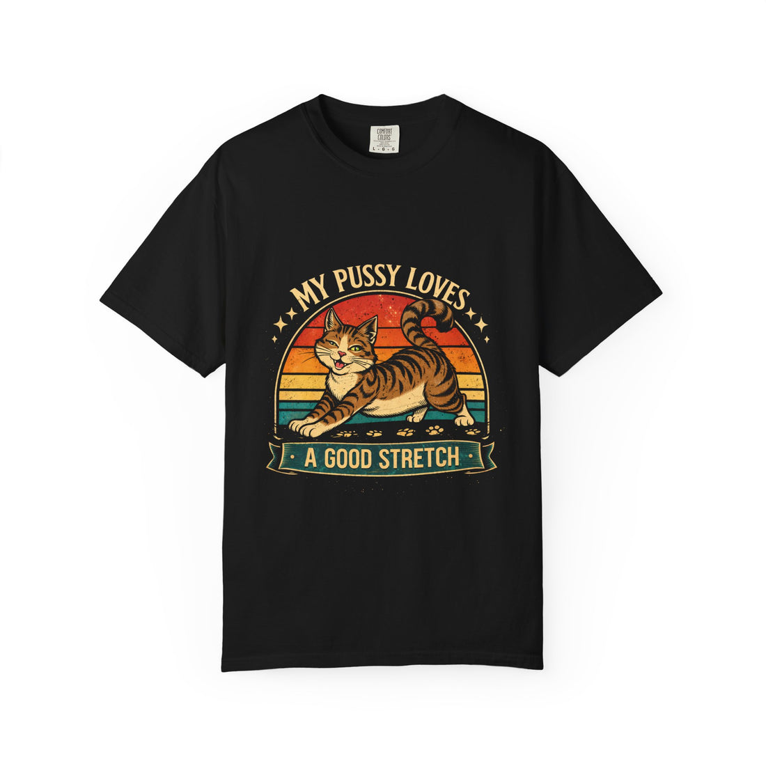My Pussy Loves a Good Stretch Funny Cat T-Shirt